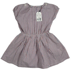 Bit'z Kids 2/3 Years Dress Red/White/Blue Stripe Seersucker Elastic Waist New